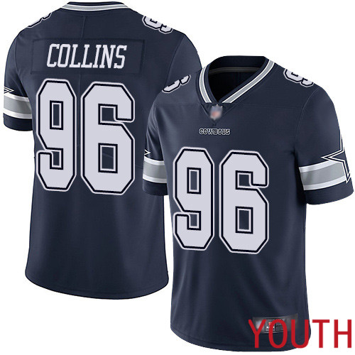 Youth Dallas Cowboys Limited Navy Blue Maliek Collins Home #96 Vapor Untouchable NFL Jersey->youth nfl jersey->Youth Jersey
